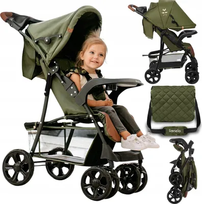 Produktbild von Faltbarer Kinderwagen Lionelo Emma - 5-Punkt-Gurt, Grosse Räder, Tasche