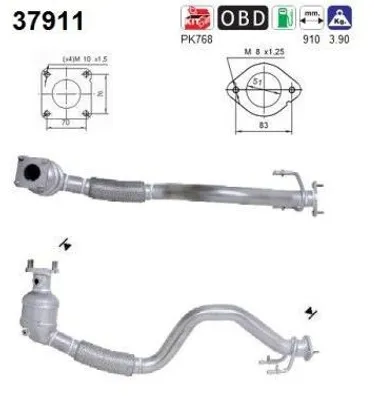 Produktbild von AS Katalysator Kat für VW Golf V Schrägheck (1K1) 37911