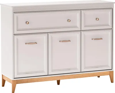 Produktbild von MIRJAN24 Sideboard Windsor W-1, Stilvoll Wohnzimmer, Sideboard mit drei Drehtüren und zwei Schubladen (Farbe: Cashmere)