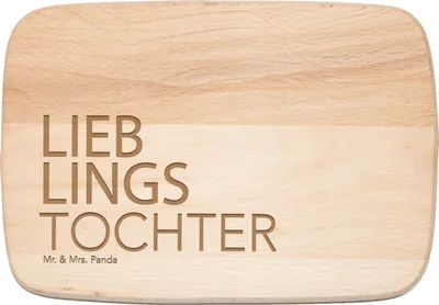 Produktbild von Mr. & Mrs. Panda Holz Schneidbrett Tochter - Transparent - Geschenk, Frühstücksbrettchen, Holzbrettchen, Vater, Mutter, Frühstücksbrett, Geschenkidee, Holzbrett, Spruch