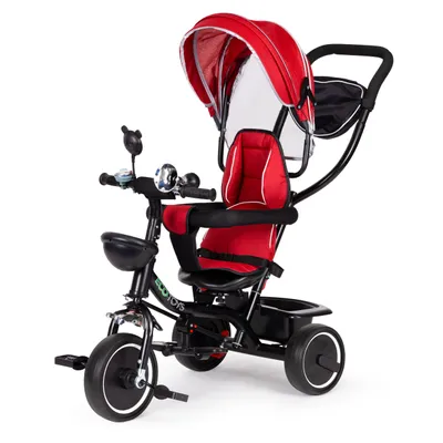Produktbild von ECOTOYS JM-066-9 Kinderdreirad mit umdrehbarer Sitzfläche (360°), rot