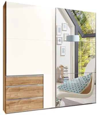 Image de Armoire coulissante modèle Level, avec miroir. Finition au choix
