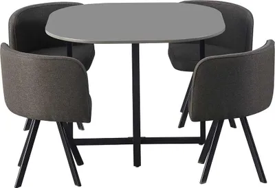 Produktbild von Set Tisch und Stühle Eva | 100 x 100 x 75 cm | Grau