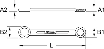 Produktbild von KS Tools 518.0824, Chrom-Molybdän-Stahl, Stahl, Chrom, 13x15,13,15 mm, 386 mm, 217 g, 1 Stück(e)