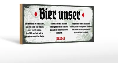 Produktbild von Holzschild Spruch 27x10cm Bier Unser weißes Schild