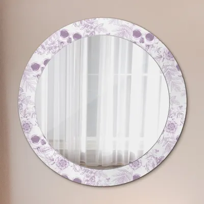 Produktbild von Dekospiegel – Hängespiegel Wandspiegel Spiegel mit Aufdruck – Spiegel – Schlafzimmer - Totenköpfe - Runder: Ø70cm