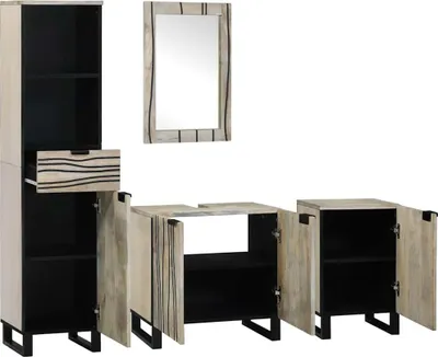 Produktbild von vidaXL Badezimmermöbel-Set 4 stk. Walnussbraun 38 x 33 x 160 cm