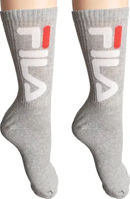 Immagine prodotto di FILA Calzini unisex 2 paia - Calzini da tennis, calzettoni, Terry, sport, logo grigio 39-42