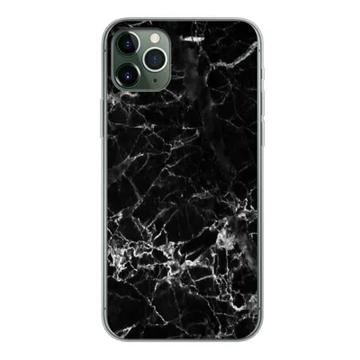 Produktbild von MuchoWow® Handyhülle Schutzhülle Hülle für iPhone 11 Pro Max Marmor - Stein - Schwarz Silikon Softcase Handy Hülle - Schutz
