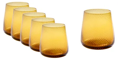 Produktbild von AMBER Tumbler Gläser 400 ml Set 6 Stück – Whisky Trinkgläser VERLO