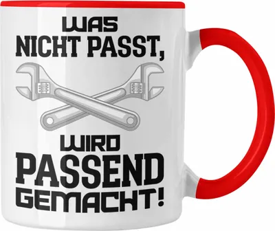Produktbild von Trendation - Handwerker Tasse mit Spruch Geschenke für Handwerk Kaffeebecher KFZ Mechaniker Mechatroniker (Rot)