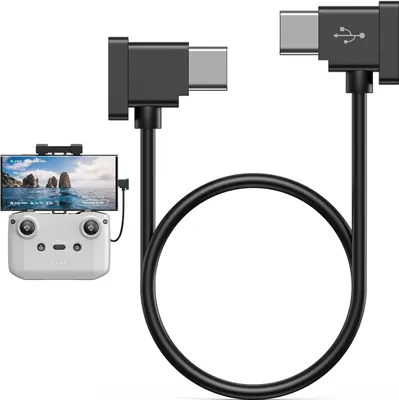 Produktbild von USB C zu USB C Fernbedienungskabel für DJI Mavic 3 Mini 2 Mini 3 Pro Air 2S Mavic Air 2 DJI RC-N1 RC Pro zu Telefon für iPhone 16 Pro Plus Galaxy S24 Type-C Kabel OTG Datenkabel (USB-C Anschluss) 1FT