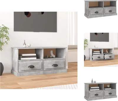 Image de vidaXL Armoire TV gris béton 93x35,5x45 cm Bois composite - Meuble TV