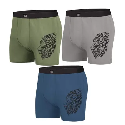 Image de Atlas For Men - Boxers pour homme (lot de 3) AF1839 (5XL) (bleu/gris/kaki)
