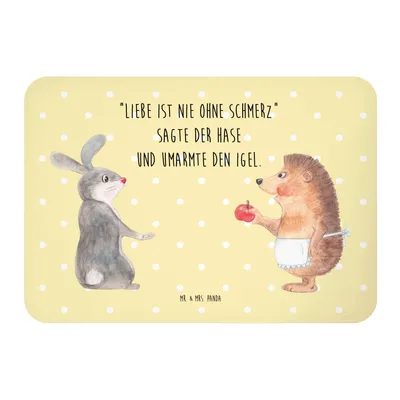 Produktbild von Mr. & Mrs. Panda magnet Hase Igel - Gelb Pastell - Geschenk, tafelmagnet, Kühlschrankmagnet, haftmagnet, Gute Laune, Herzschmerz, whiteboardmagnet, und, Notizhalter