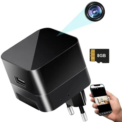 Immagine prodotto di Mini Telecamera Caricabatterie USB iUni IP90, Wi-Fi, 8GB, Visualizzazione 4K, Visione Notturna