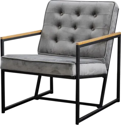 Produktbild von KAWOLA Sessel ARLY Polstersessel Bezug Velvet grau