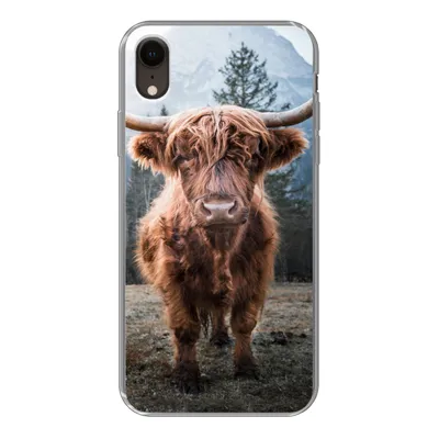 Produktbild von MuchoWow® Handyhülle Schutzhülle Hülle für iPhone XR Schottischer Highlander - Berg - Tier Silikon Softcase Handy Hülle - Schutzdeckel