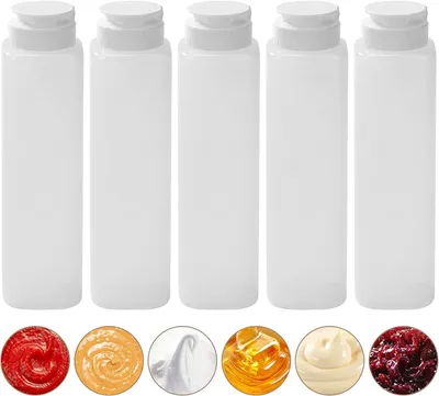 Produktbild von Plastik-Kn squeeze-Flasche 350 ml, BPA-frei, auslaufsicherer Deckel, für Saucen und Dressings