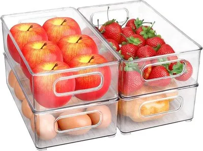 Immagine prodotto di Contenitore trasparente impilabile per organizzare il frigorifero