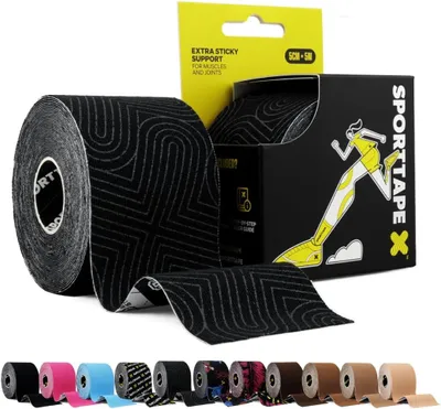 Immagine prodotto di Nastro Kinesio elastico, con adesione extra forte, 5 m x 5 cm, per uso sportivo