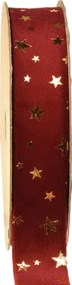 Produktbild von Elegantes Weihnachts-Samtband mit funkelnden Sternen
