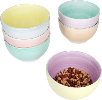 Obrázek produktu pro Pastello sada 6 misek na cereálie Ø14cm 500ml 6 barevných pastelových misek