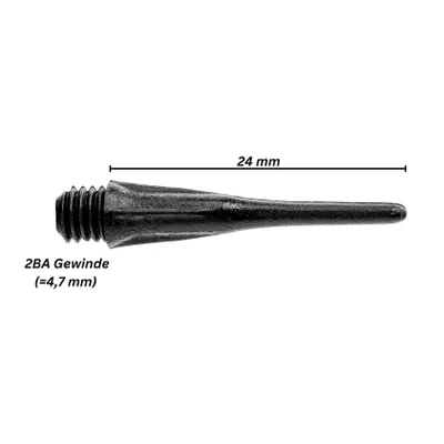 Produktbild von Karella Ultimo Softdartspitzen 50 St. im Dartröhrchen 2BA Gewinde Schwarz