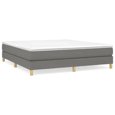 Zdjęcie produktu dla Łóżko Kontynentalne Z Materacem, Ciemnoszara Tkanina 160X200 Cm Lumarko!