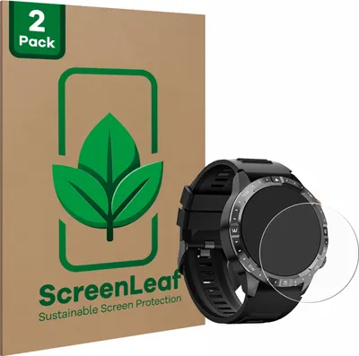 Produktbild von 2x ScreenLeaf Schutzfolie für Sanorum Smartwatch 1.43" nachhaltiger Displayschutz Display Schutz Folie Klar Transparent