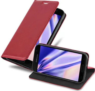 Produktbild von Cadorabo Hülle für Samsung Galaxy A7 2017 Schutz Hülle in Rot Handyhülle Etui Case Cover Magnetverschluss