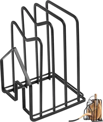 Produktbild von Famanu Schneidebrett- und Deckelhalter Organizer - Schwarz