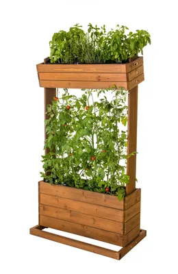 Produktbild von Home & Garden 301970108-HE Hochbeet mit Seilrankhilfen H145cm B50cm aus Holz