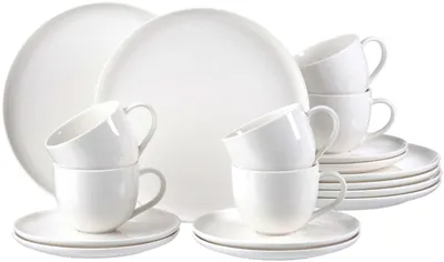 Image de Service à café - 6 personnes - 18 pièces - Porcelaine - Blanc