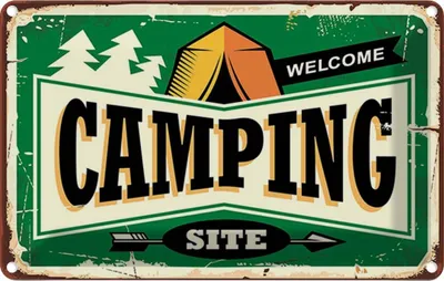 Produktbild von vianmo Blechschild 20x30 cm Camping welcome Outdoor