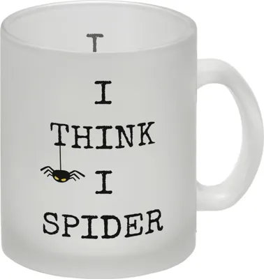 Produktbild von Denglisch Glas Tasse mit Spruch - I think i spider