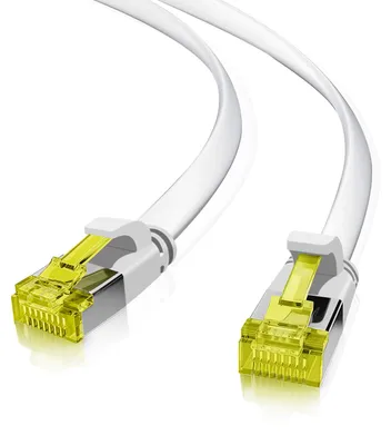 Produktbild von helos Patchkabel Cat 6a Ultraflach U/FTP RJ45 weiЯ 3m AWG32