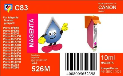 Produktbild von CLI526M- magenta - Dr. Inkjet Ersatzdruckerpatrone mit 10ml Inhalt