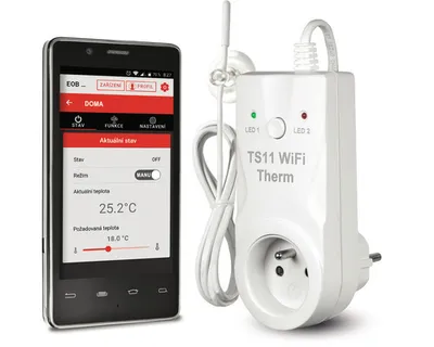 Obrázok produktu pre Tepelne spínaná termo zásuvka Elektrobock TS11 s WIFI modulom