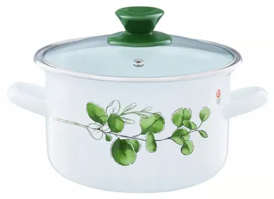 Produktbild von Emalia Olkusz Eukaliptus Emaille-Topf mit Deckel 20 cm