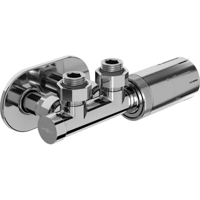 Zdjęcie produktu dla Mexen G05 zestaw termostatyczny kątowy z maskownicą R, Duplex, DN50, chrom - W907-958-905-01