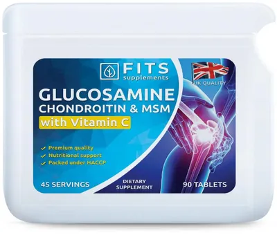 Obrázok produktu pre Glukózamín, chondroitín, MSM a vitamín C – 90 tabliet