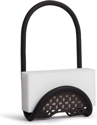 Produktbild von Famanu Spülbeckencaddy Schwarz - Flexibler Spülbeckenorganizer für Schwämme und Bürsten