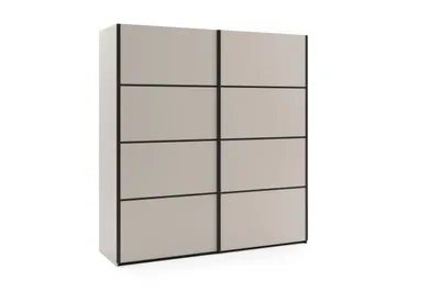 Produktbild von Kleiderschrank Napoli 2 – Kaschmir mit schwarzen Zierleisten - 120 x 67 x 215 cm
