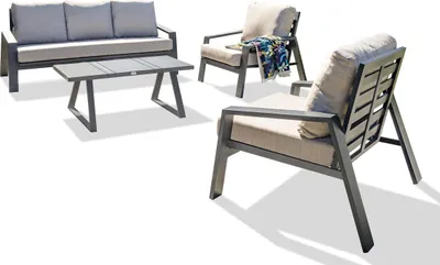 Image de Salon de jardin 5 places en aluminium