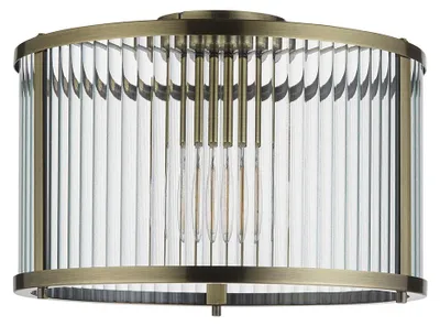 Immagine prodotto di Lampada a sospensione RIDGETON in ottone anticato, 1xE27x20W, vetro, dimensioni: 21,5x31x31 cm, IP20, Endon