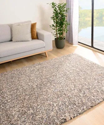 Obrázek produktu pro Uniqoos® Koberec s vysokým vlasem, směs barev – melírovaná béžová/šedá, 80×250 cm, výška vlasu 30 mm, hmotnost 2500 g/m², stálobarevnost