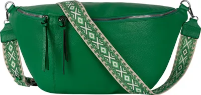 Produktbild von Umhängetasche XXL Bauchtasche (DB-001) Bag Hüfttasche Kunstleder Italy-Design GREEN