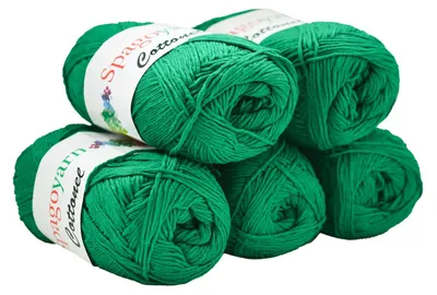 5 x 100g Strickgarn Cottonel Uni Häkelwolle Handstrickgarn smaradgrün