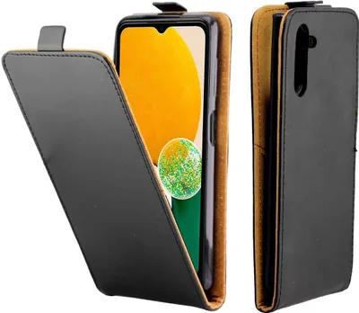 Produktbild von König Design Hülle kompatibel mit Samsung Galaxy A13 5G Kunstleder Handyhülle - Handy Case Schwarz